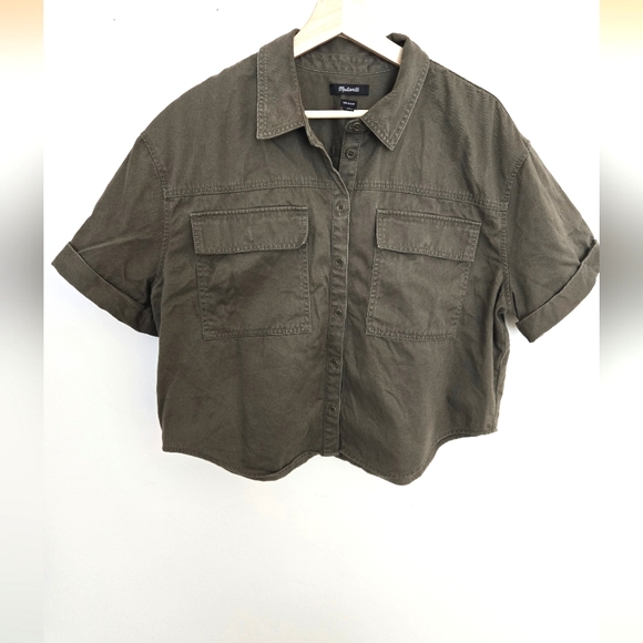Madewell Tops - Madewell Utility Button-Up Shirt in (Re)generative Chino, in capers | XL